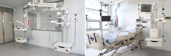 모두 격리 1인실에 유사시에 대비해 13개 중 5개가 음압격리병실로 이뤄져 있는 선진국형 중환자실. 8월 오픈.
