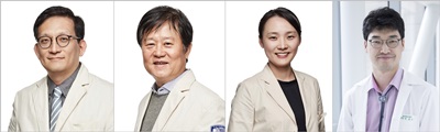 왼쪽부터 서울성모병원 감염관리실장 이동건 교수, 혈액병원장 김동욱 교수, 감염내과 조성연 교수, 혈액내과 박성수 교수