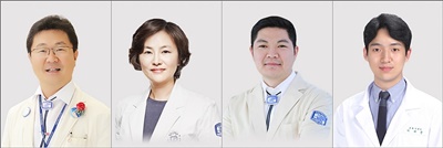 왼쪽부터 은평성모병원 소화기내과 배시현 교수, 병리과 정은선 교수, 서울성모병원 소화기내과 성필수 교수, 국군고양병원