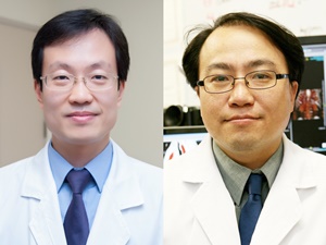 왼쪽부터 서울아산병원 호흡기내과 이세원, 융합의학과 김남국 교수